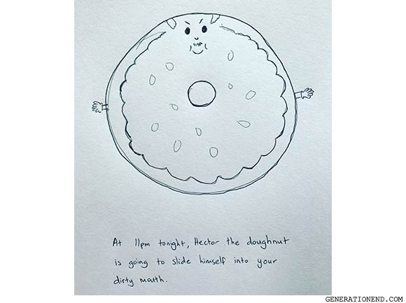 HECTOR THE DONUT IS A DICK - donut cartoon