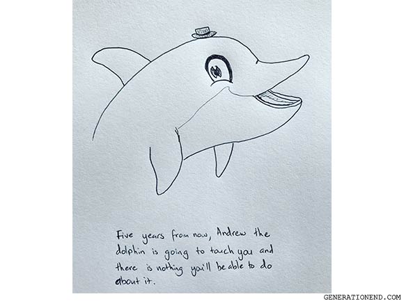 andrew the dolphin - drawing