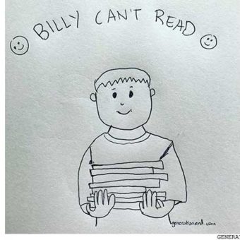 billy cant read - drawing