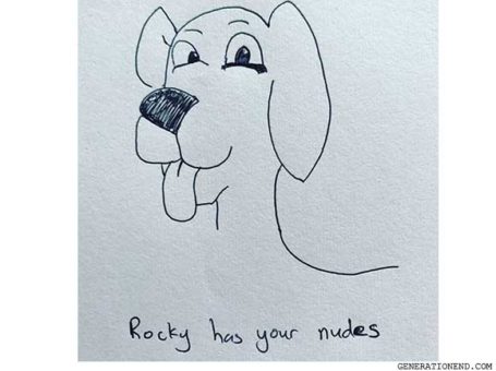 drawing - rocky the dog has your nudes