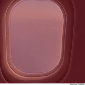 looking outside an airplane window