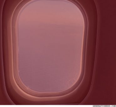 looking outside an airplane window